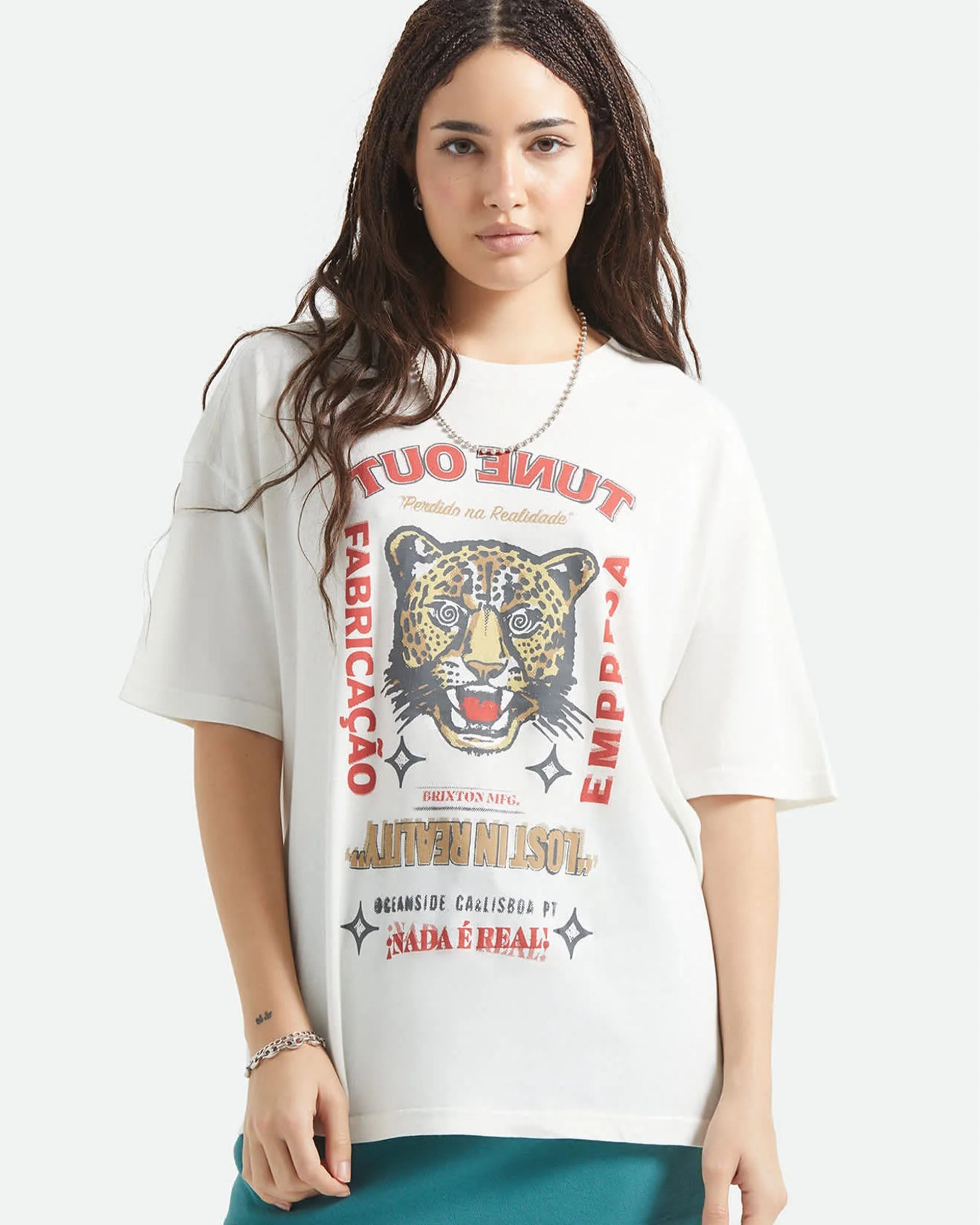 Brixton Women's The Getaway Oversized Boyfriend T-Shirt - Vintage White