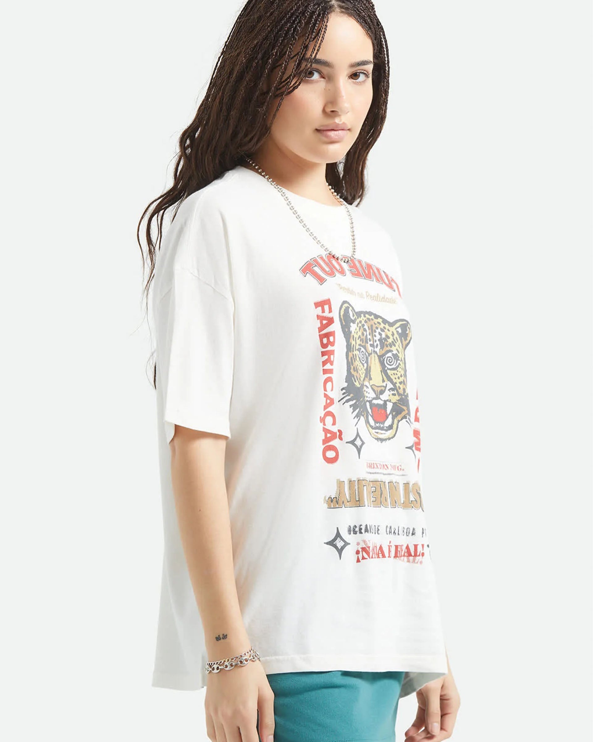 Brixton Women's The Getaway Oversized Boyfriend T-Shirt - Vintage White