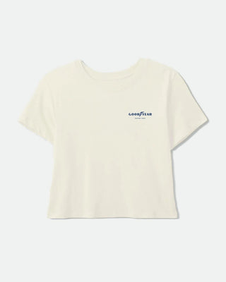 Brixton Women's Goodyear Burnout Boxy Crew T-Shirt - Off White