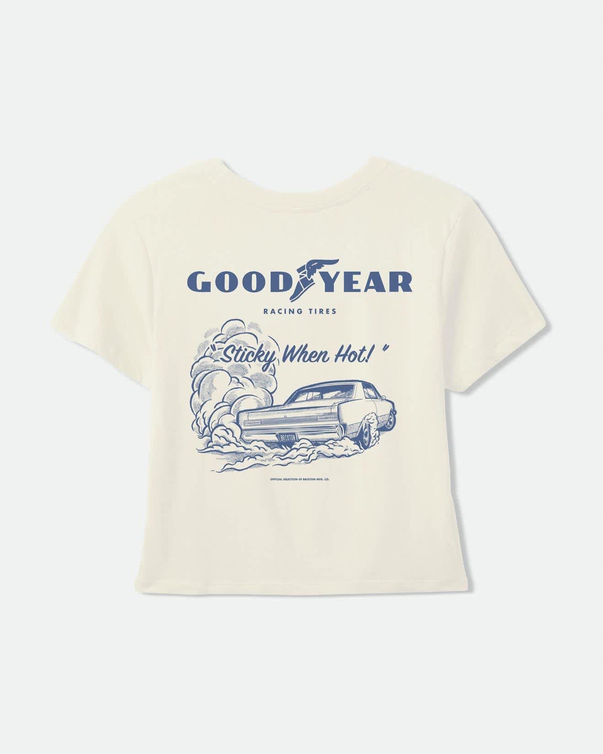 Brixton Women's Goodyear Burnout Boxy Crew T-Shirt - Off White