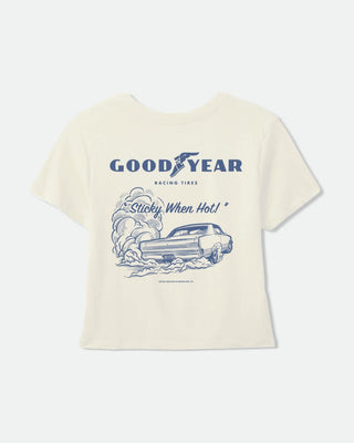 Brixton Women's Goodyear Burnout Boxy Crew T-Shirt - Off White