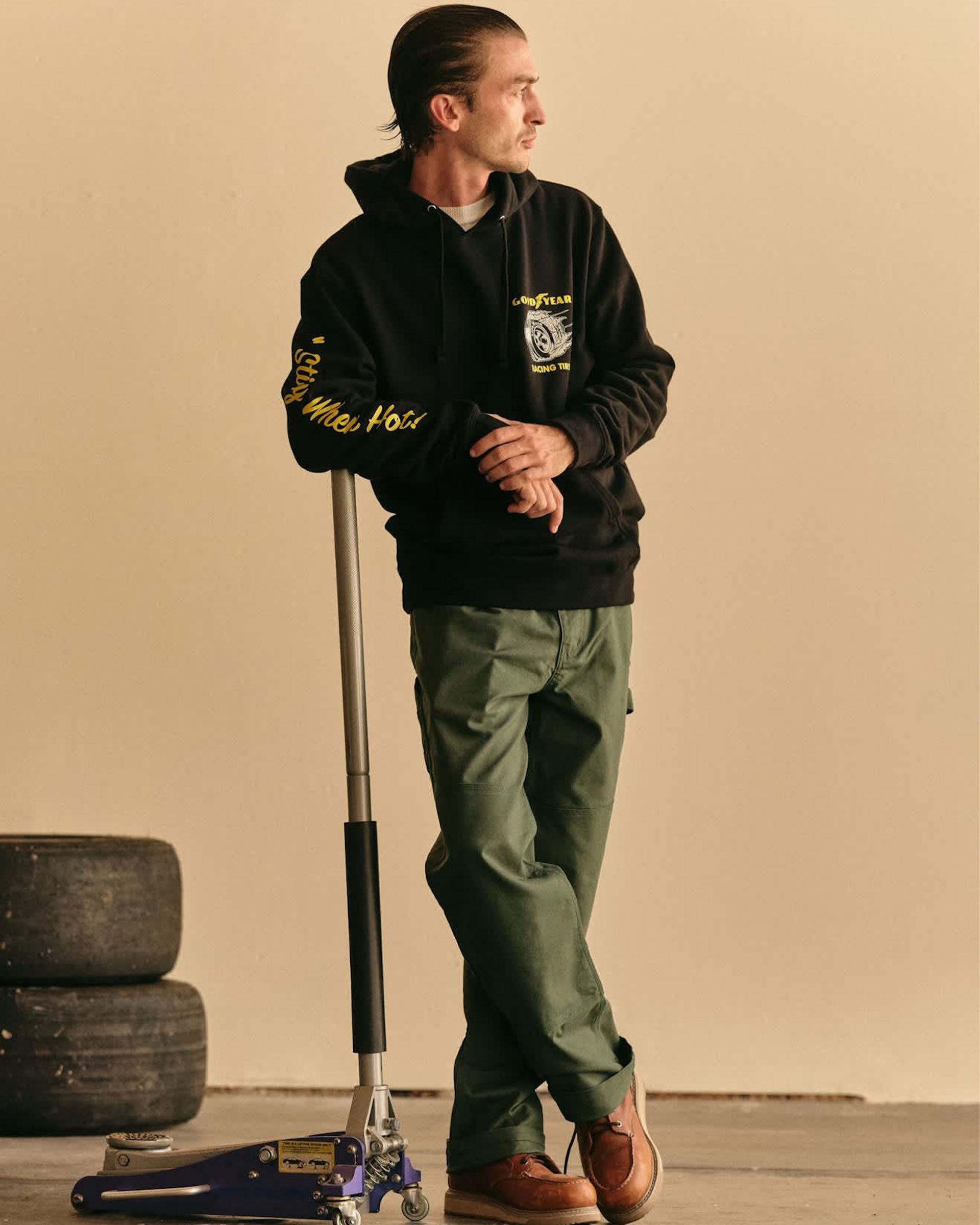 Brixton Goodyear Cheater Slick Hood - Black