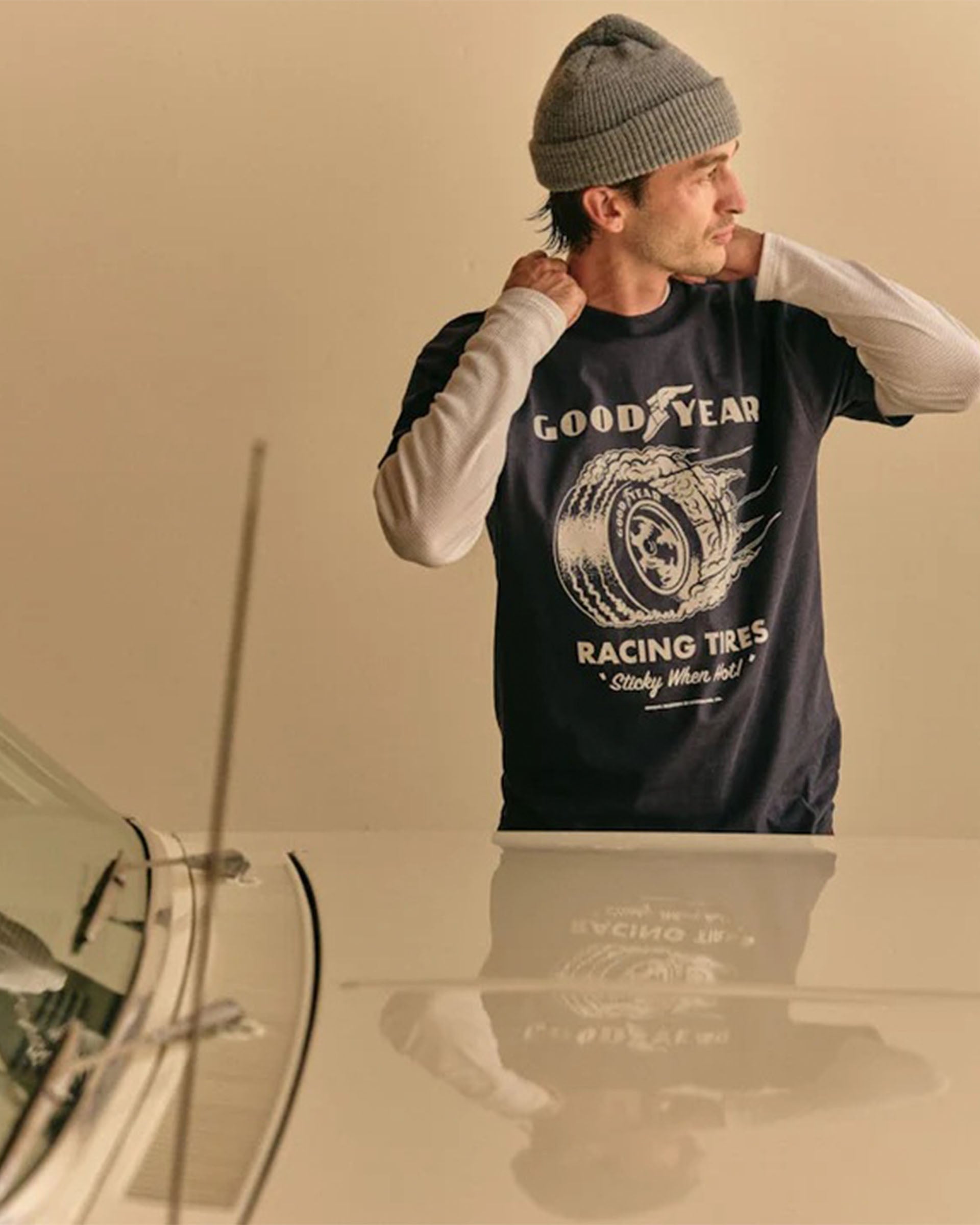 Brixton Goodyear Cheater Slick Standard Short Sleeve T-Shirt - Navy