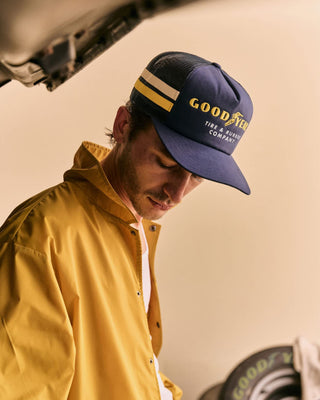Brixton Goodyear Service Trucker Hat - Navy