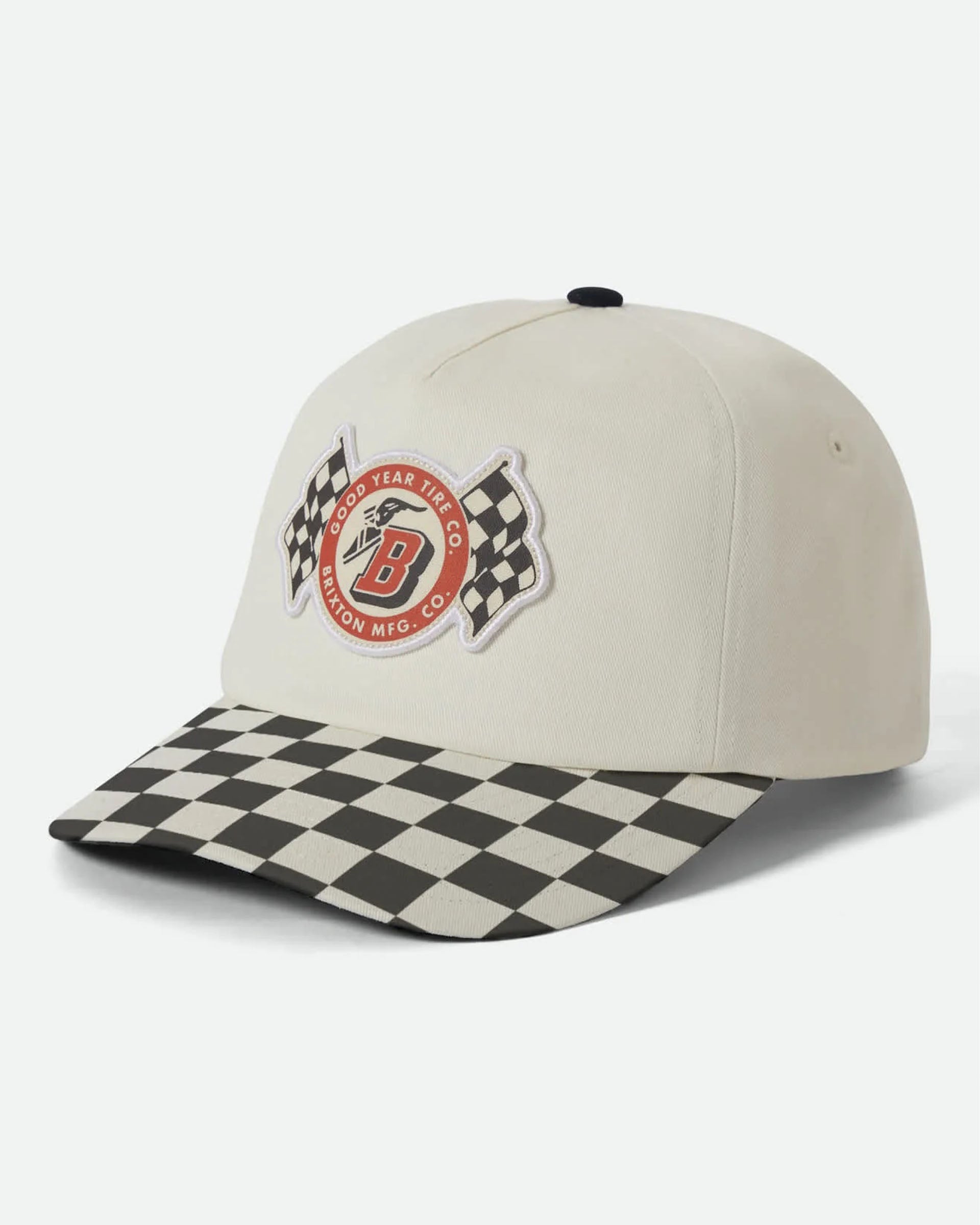 Brixton Goodyear Speedway Snapback Hat - Off White