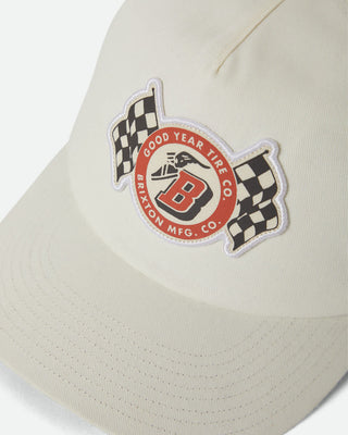 Brixton Goodyear Speedway Snapback Hat - Off White