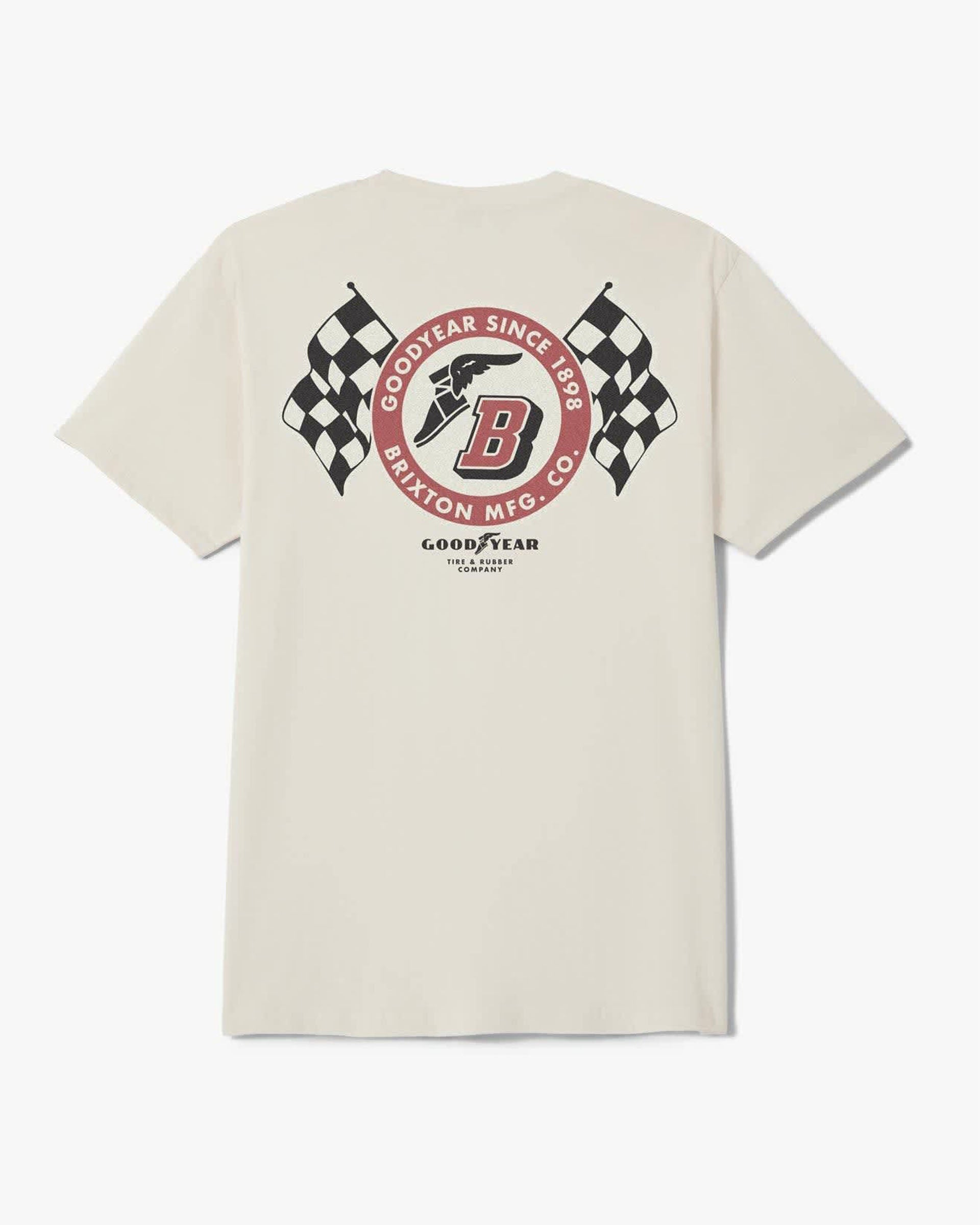 Brixton Goodyear Speedway Short Sleeve Standard T-Shirt - Cream