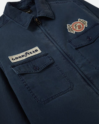 Brixton Goodyear Trademark Lightweight Coaches Jacket - Washed Navy