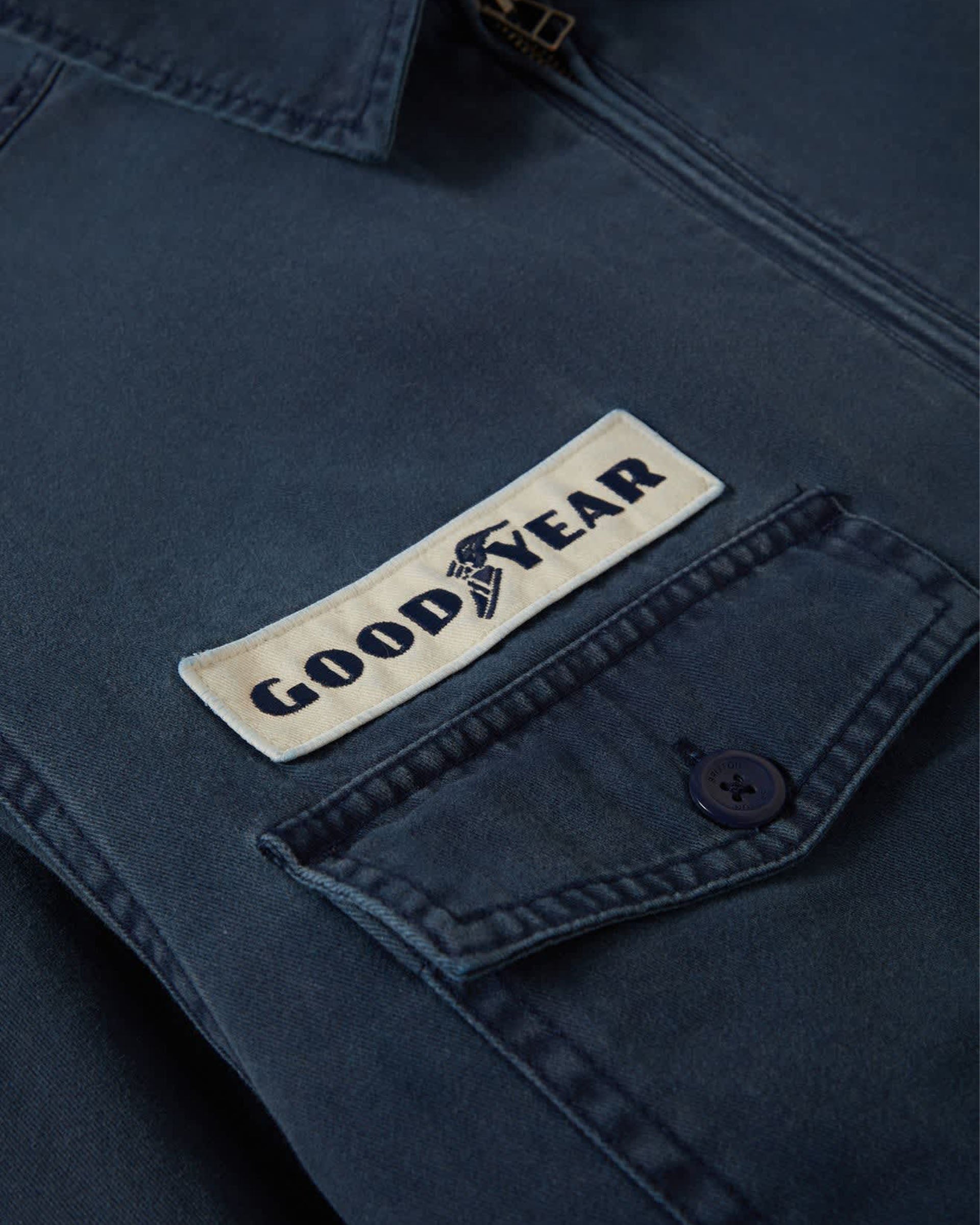Brixton Goodyear Trademark Lightweight Coaches Jacket - Washed Navy