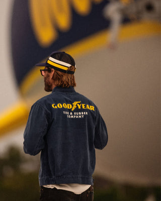 Brixton Goodyear Trademark Lightweight Coaches Jacket - Washed Navy