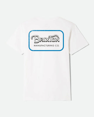 Brixton Grade S/S Standard T-Shirt - White/Washed Black/Medium Blue