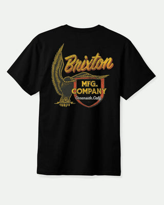 Brixton Highline Short Sleeve Tailored T-Shirt - Black Worn Wash