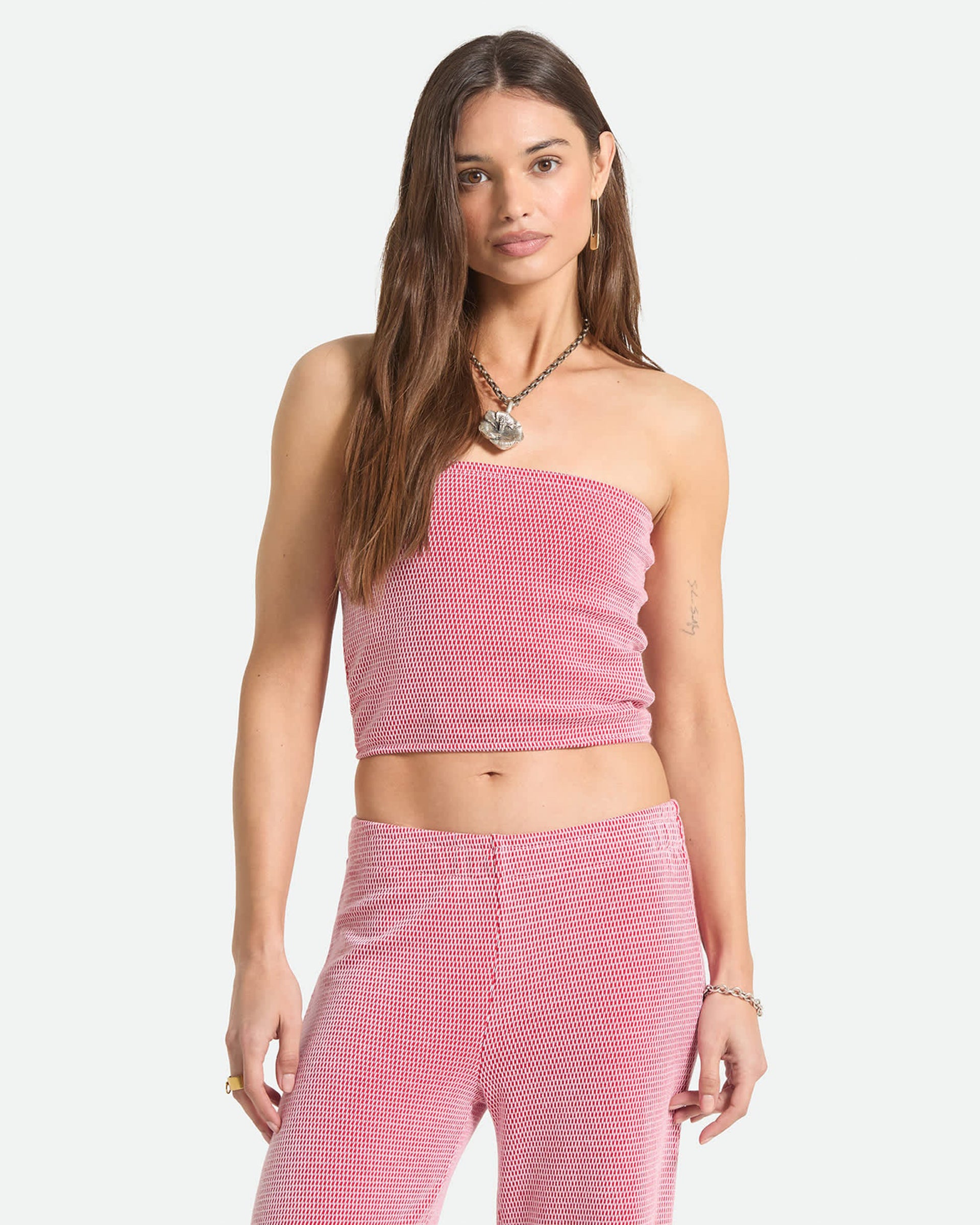 Brixton Women's Hot To Go Tube Top - Adrenaline Rush/White Weave