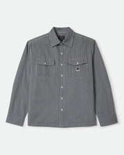 Brixton Journey Lightweight Long Sleeve Shirt - Navy/White Stripe