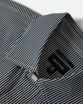 Brixton Journey Lightweight Long Sleeve Shirt - Navy/White Stripe