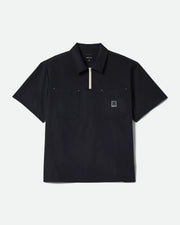 Brixton Journey Lightweight 1/2 Zip Cropped Shirt - Black