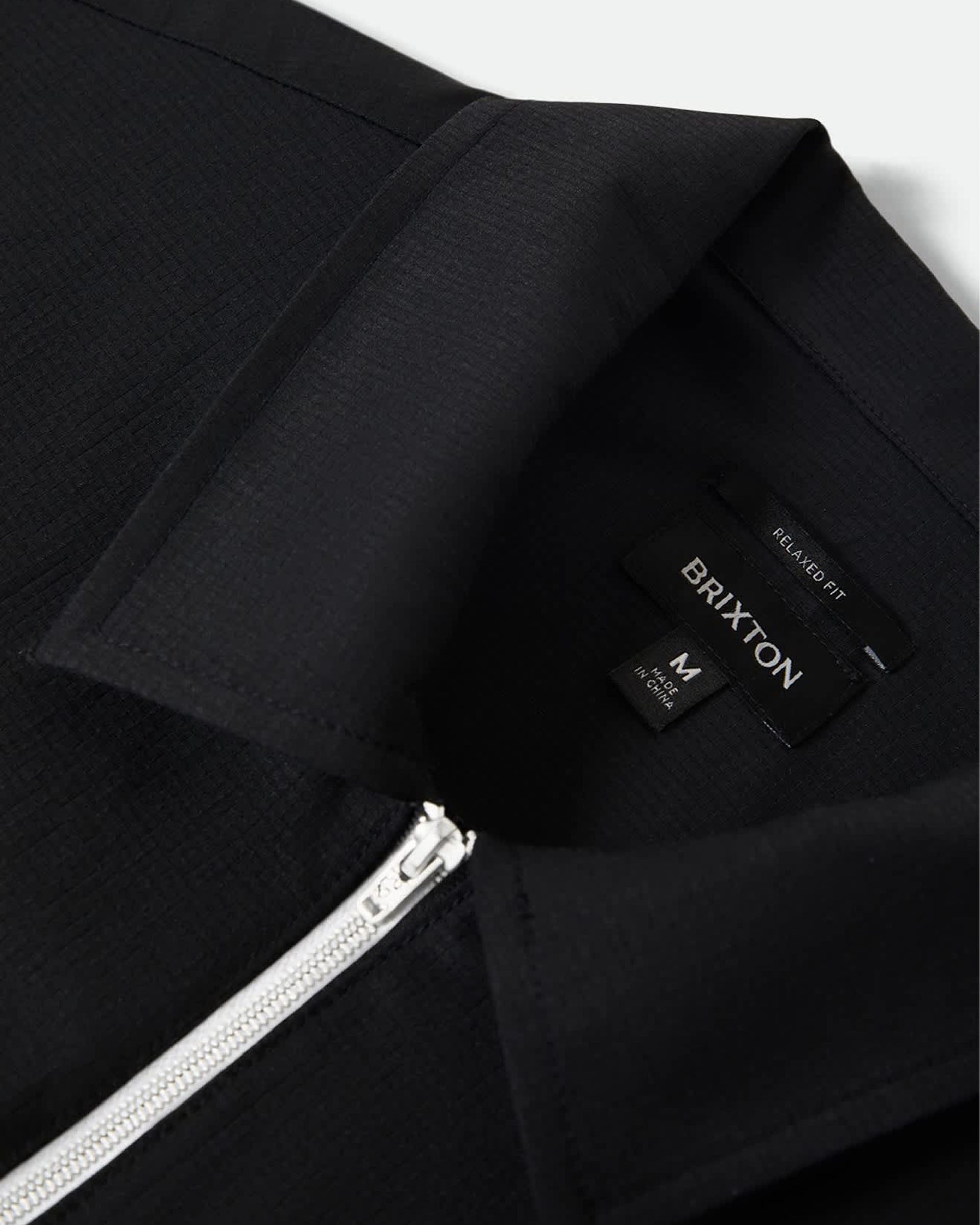 Brixton Journey Lightweight 1/2 Zip Cropped Shirt - Black