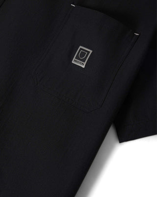 Brixton Journey Lightweight 1/2 Zip Cropped Shirt - Black