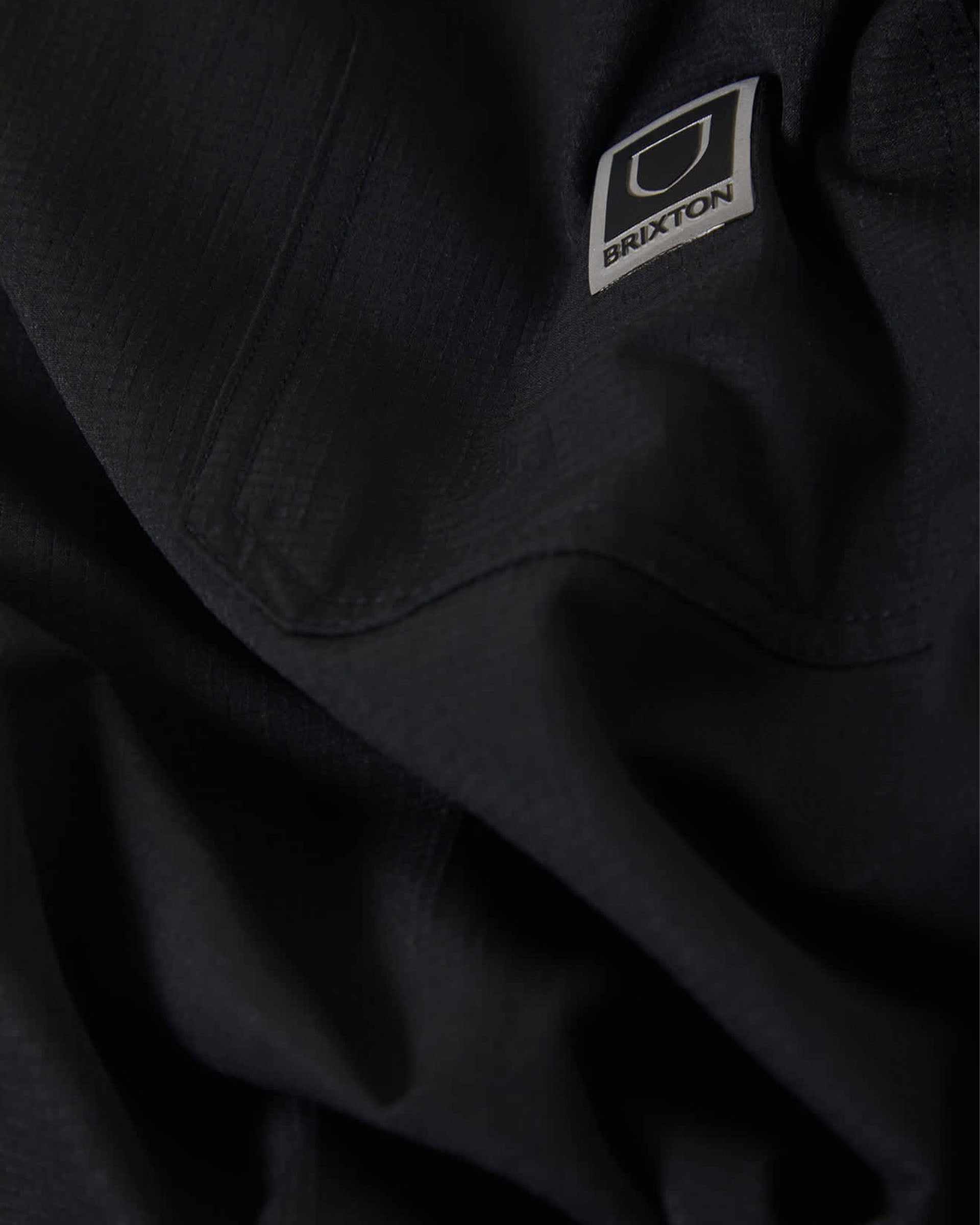 Brixton Journey Lightweight 1/2 Zip Cropped Shirt - Black