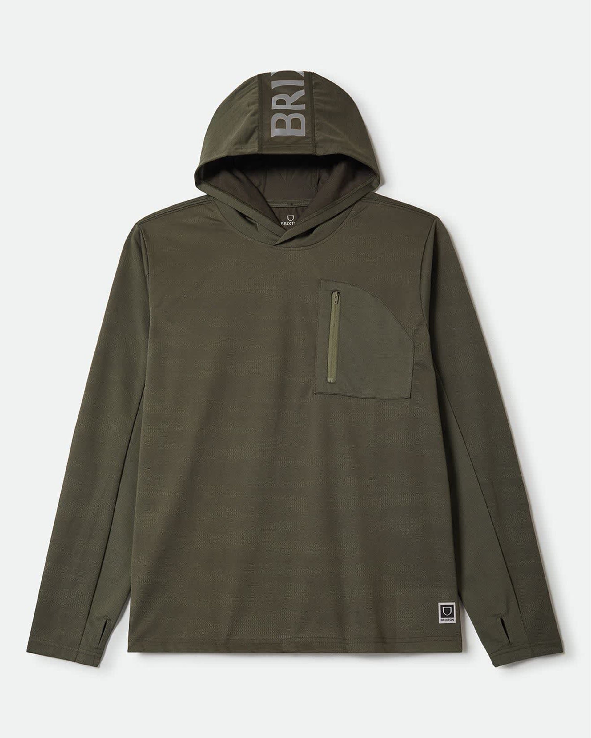 Brixton Journey Long Sleeve Sun Hoodie - Olive Tiger Camo