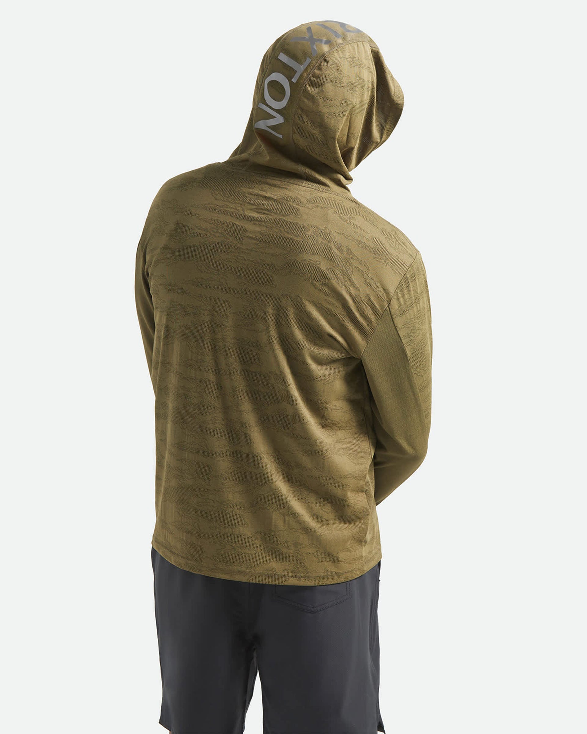 Brixton Journey Long Sleeve Sun Hoodie - Olive Tiger Camo