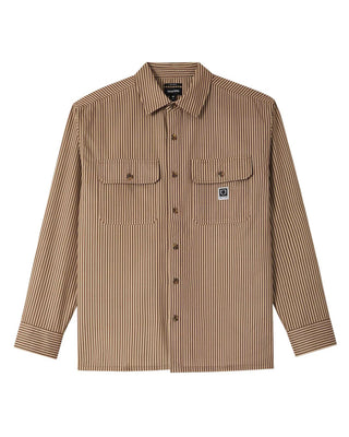 Brixton Journey Lightweight Long Sleeve Woven Shirt - Brown/Sand