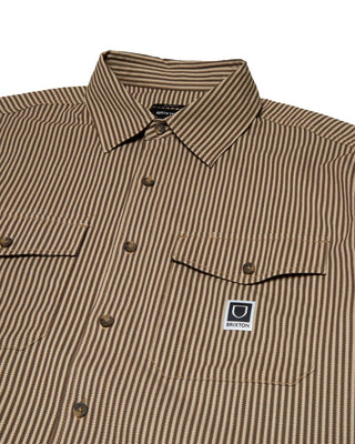 Brixton Journey Lightweight Long Sleeve Woven Shirt - Brown/Sand