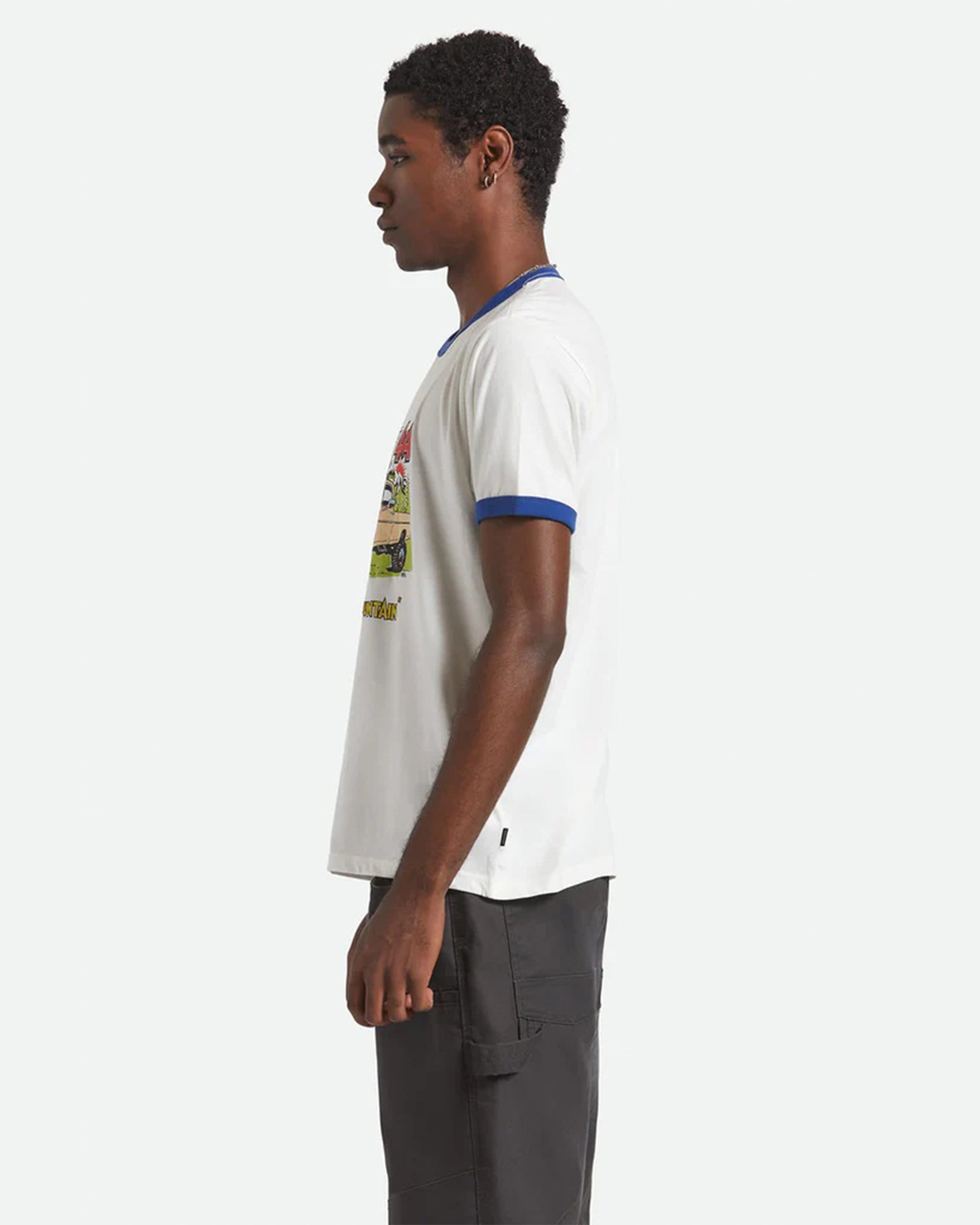Brixton x Ford King Of The Mountains S/S Ringer T-Shirt - Wimbledon White