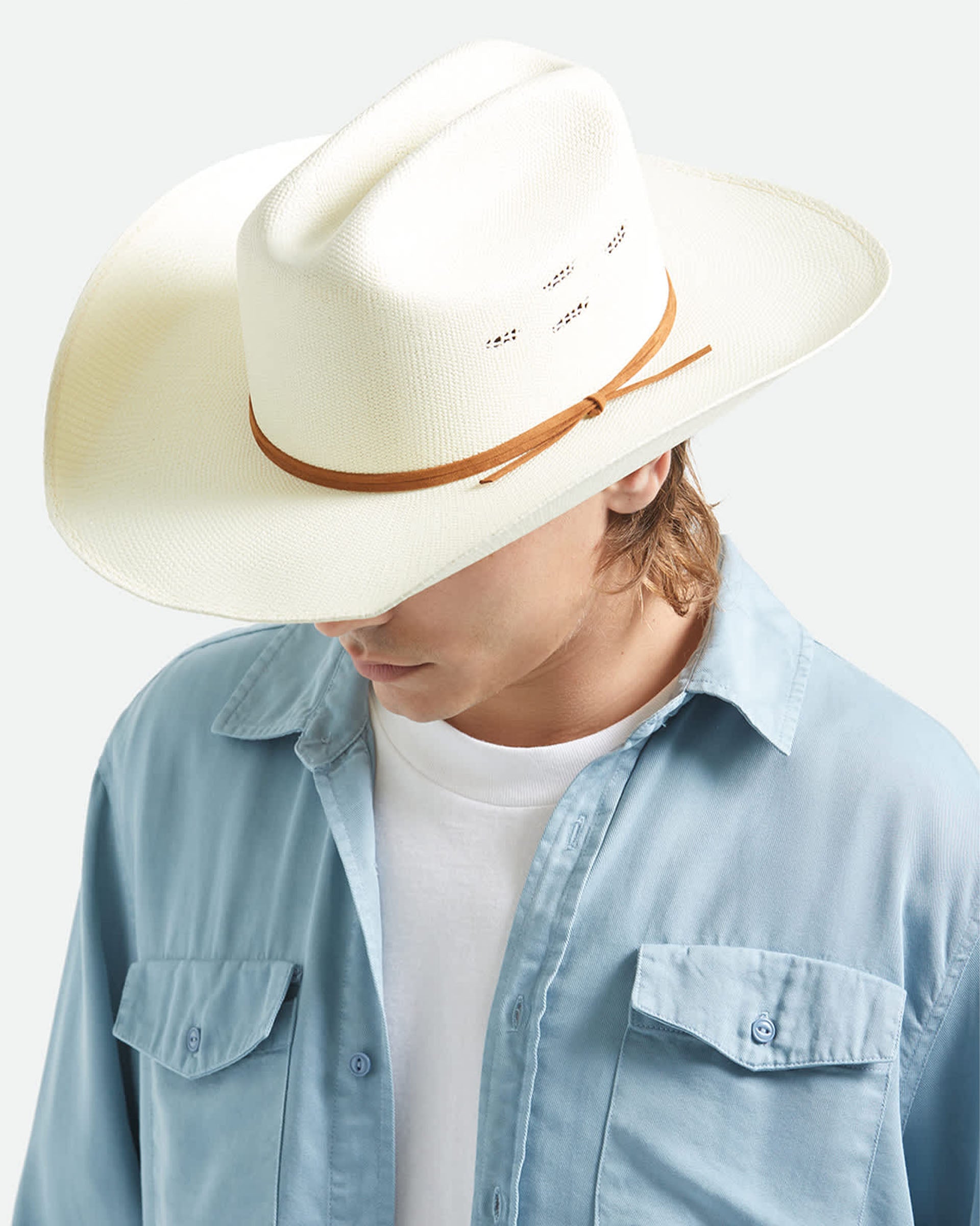 Brixton Unisex Laredo Straw Cowboy Hat - Bone
