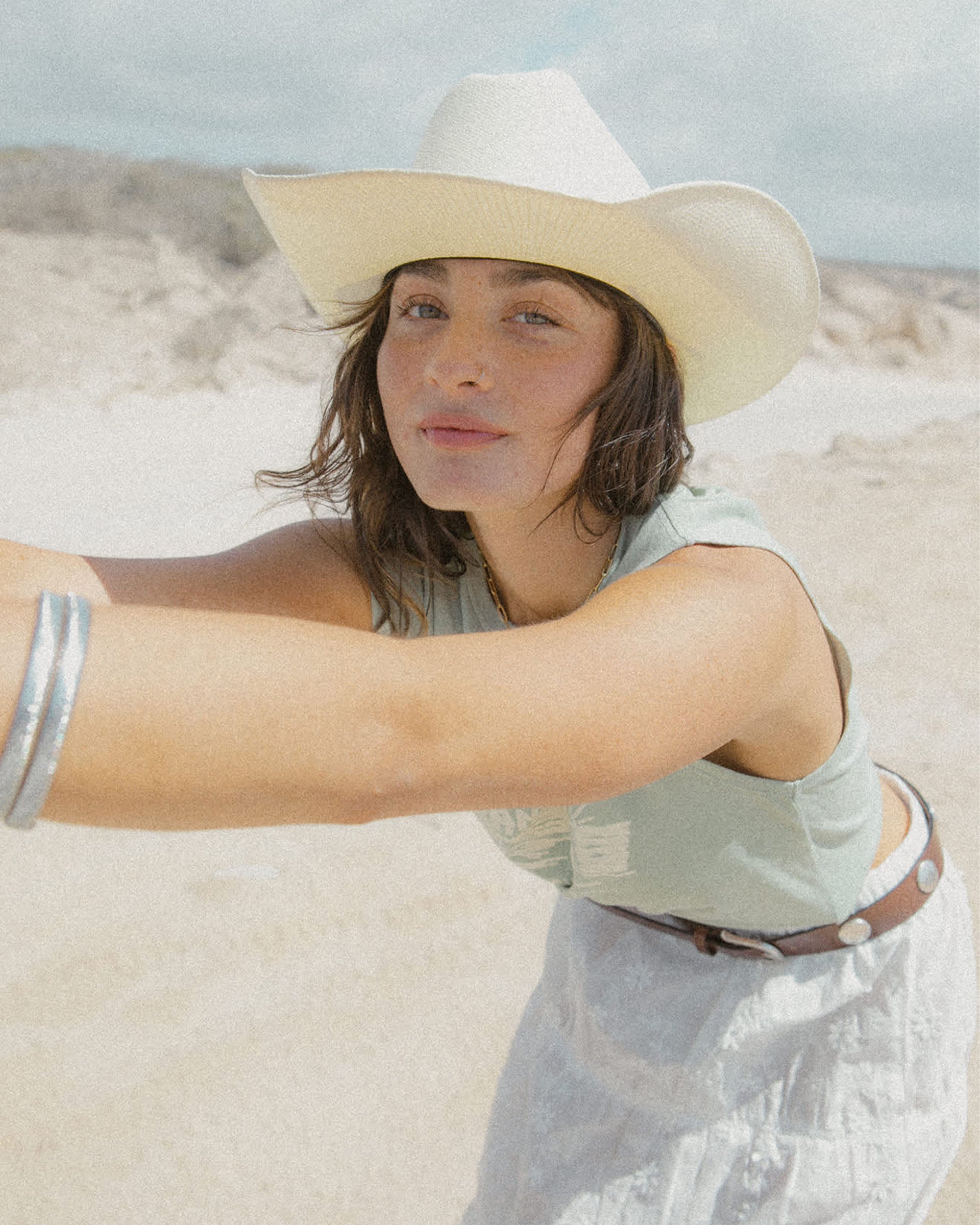 Brixton Unisex Laredo Straw Cowboy Hat - Bone