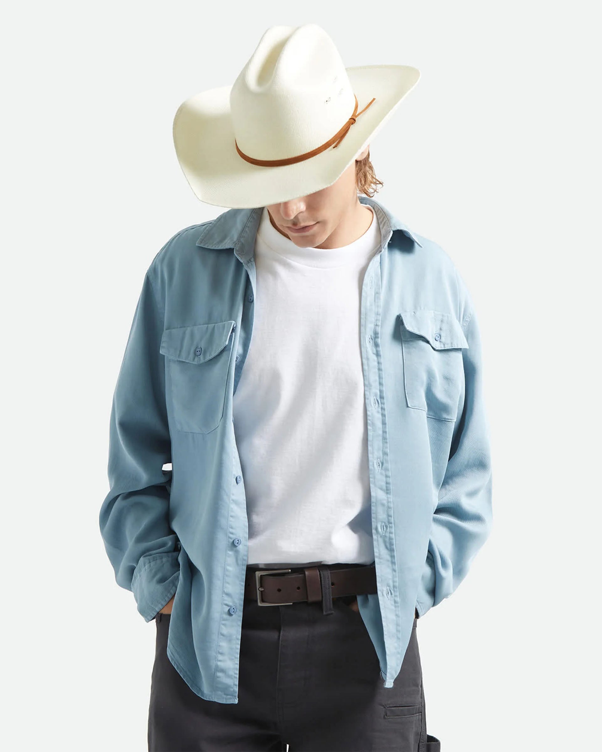 Brixton Unisex Laredo Straw Cowboy Hat - Bone