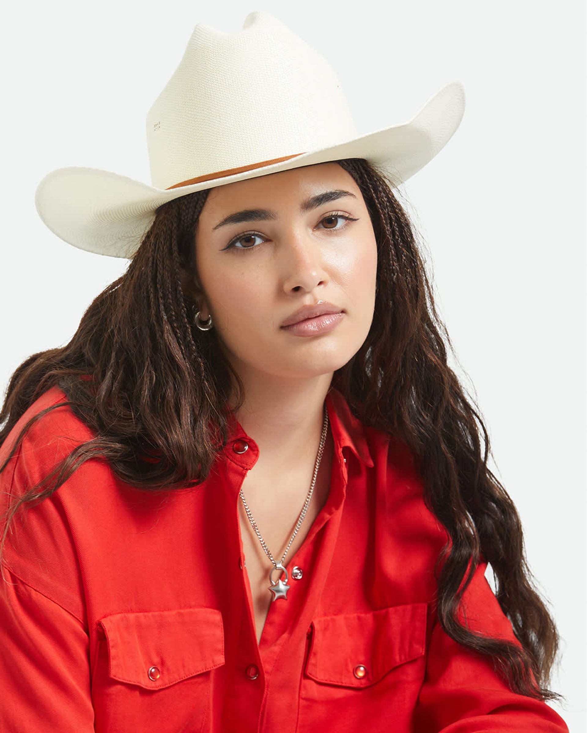 Brixton Unisex Laredo Straw Cowboy Hat - Bone