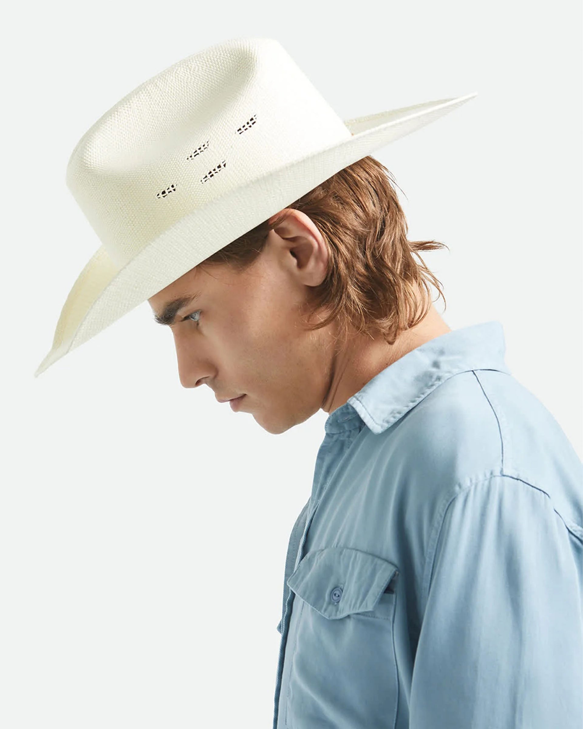 Brixton Unisex Laredo Straw Cowboy Hat - Bone