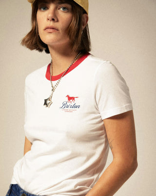 Brixton Women's Leisure Activity Fitted Crew T-Shirt - White