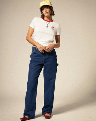 Brixton Women's Leisure Activity Fitted Crew T-Shirt - White