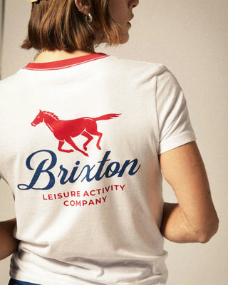 Brixton Women's Leisure Activity Fitted Crew T-Shirt - White