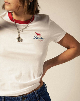 Brixton Women's Leisure Activity Fitted Crew T-Shirt - White