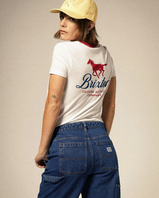 Brixton Women's Leisure Activity Fitted Crew T-Shirt - White