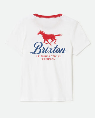 Brixton Women's Leisure Activity Fitted Crew T-Shirt - White