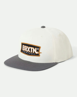 Brixton Lightning Snapback Hat - Off White/Charcoal