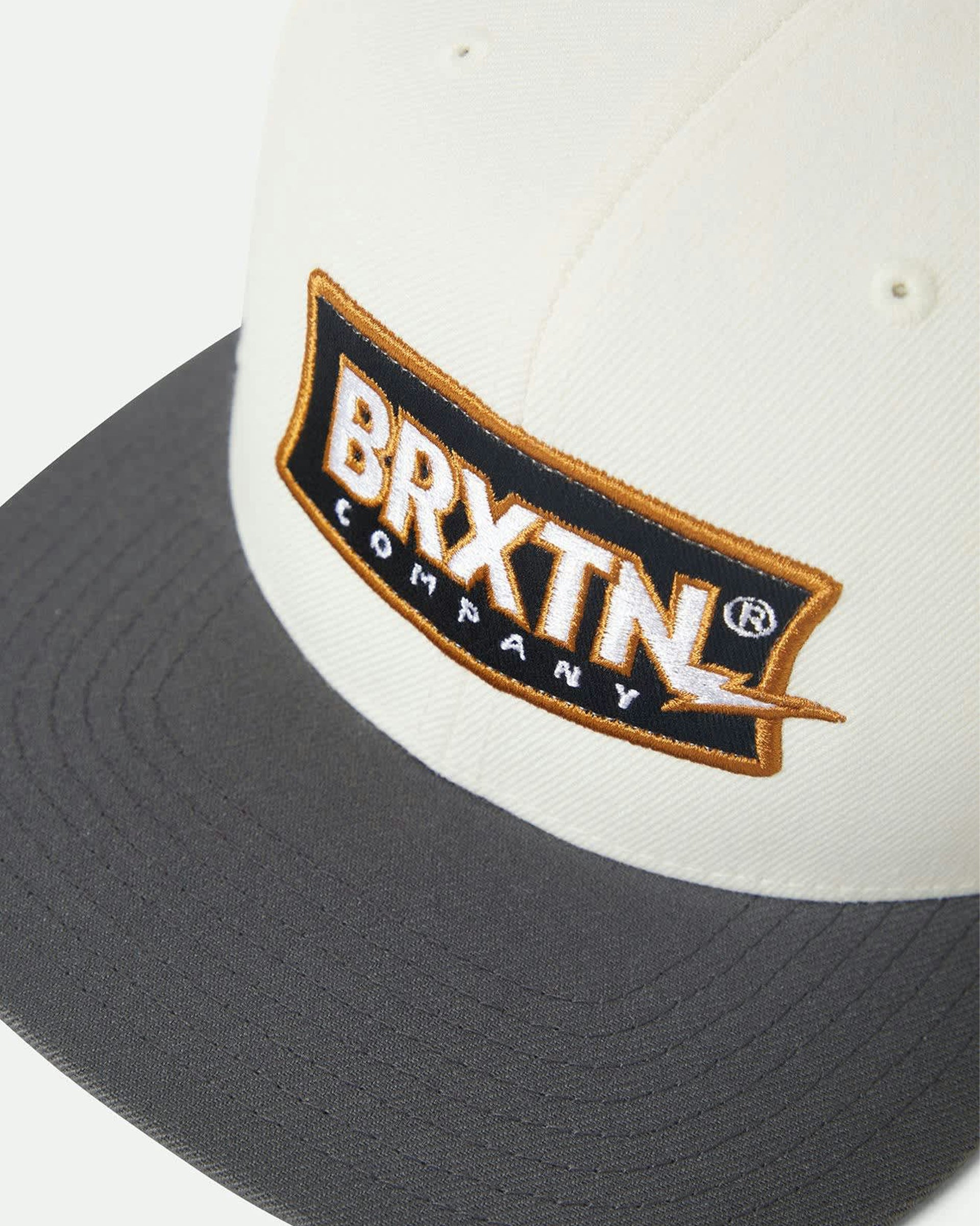 Brixton Lightning Snapback Hat - Off White/Charcoal