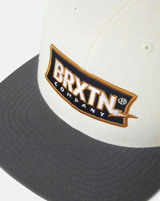 Brixton Lightning Snapback Hat - Off White/Charcoal