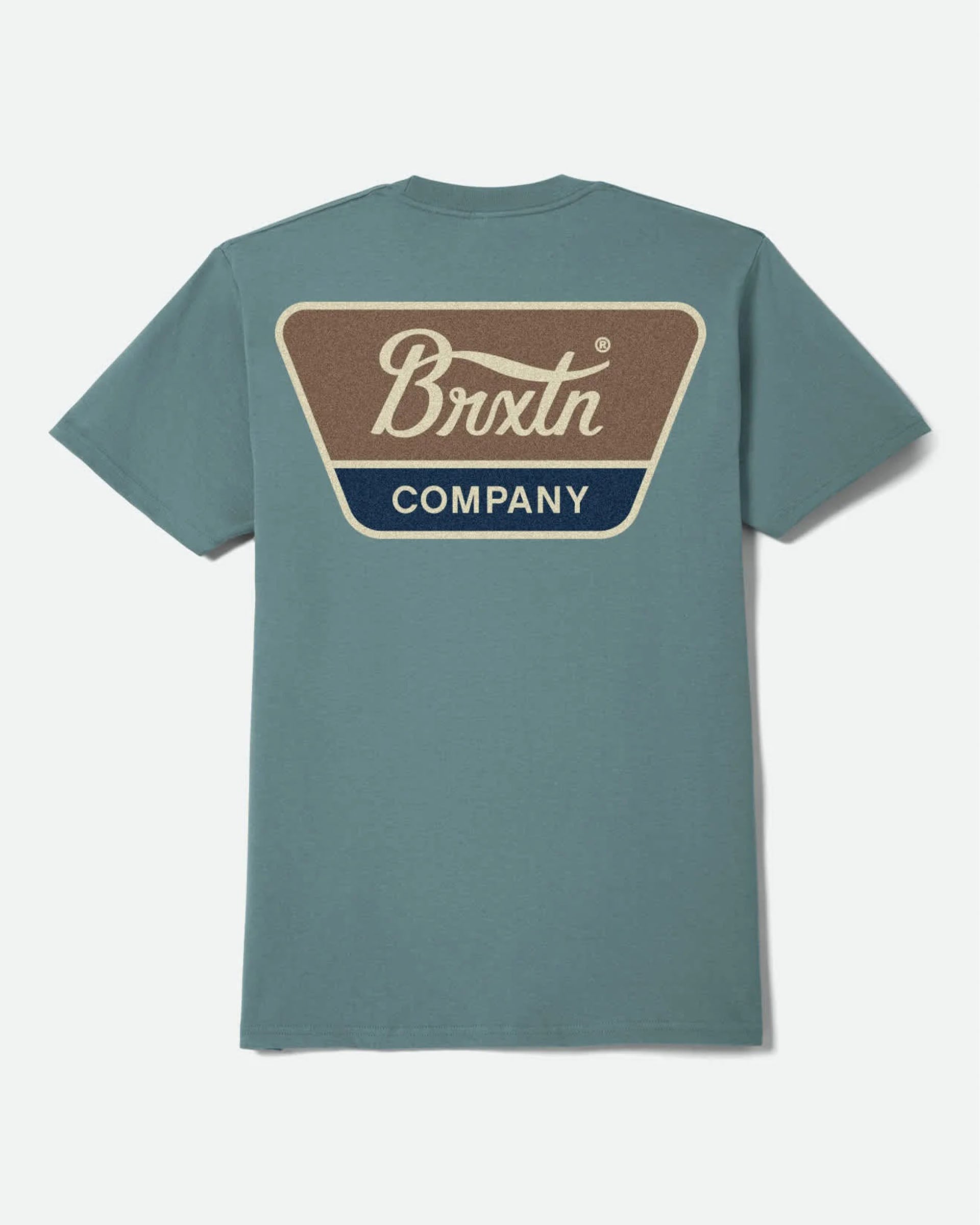 Brixton Linwood S/S Standard T-Shirt - Ocean Breeze/Brown/Dark Navy