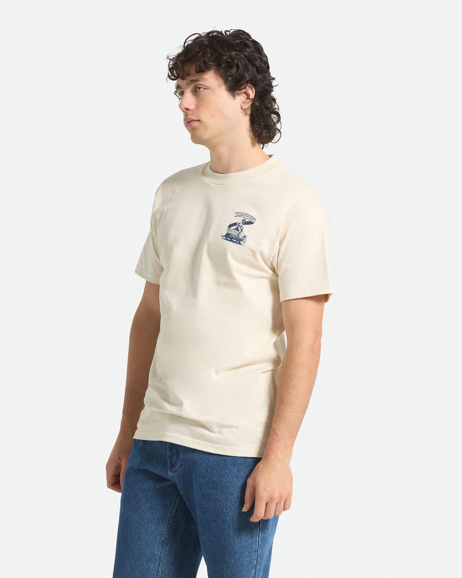 Brixton Lone Star Armadillo Short Sleeve Standard T-Shirt - Cream