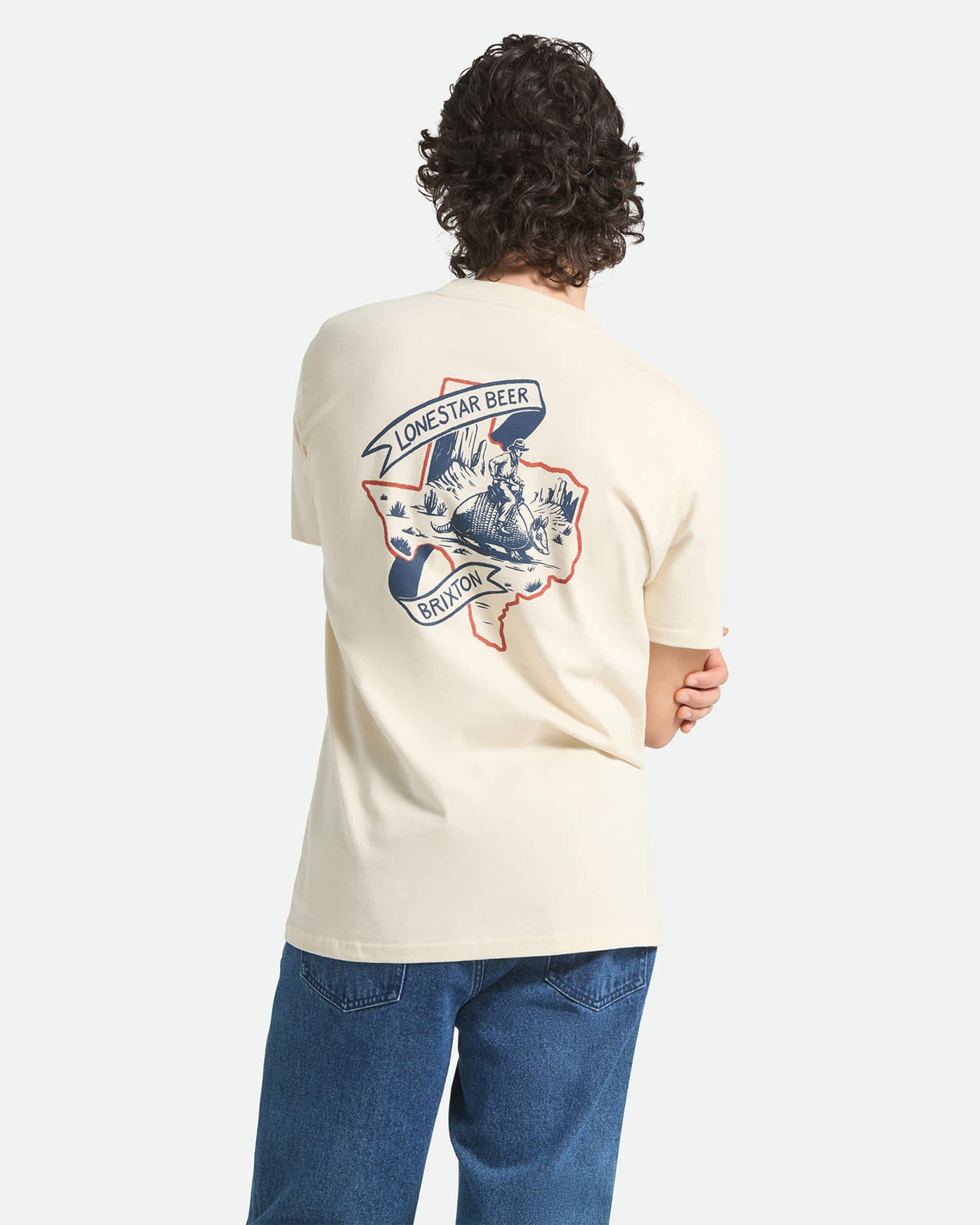 Brixton Lone Star Armadillo Short Sleeve Standard T-Shirt - Cream