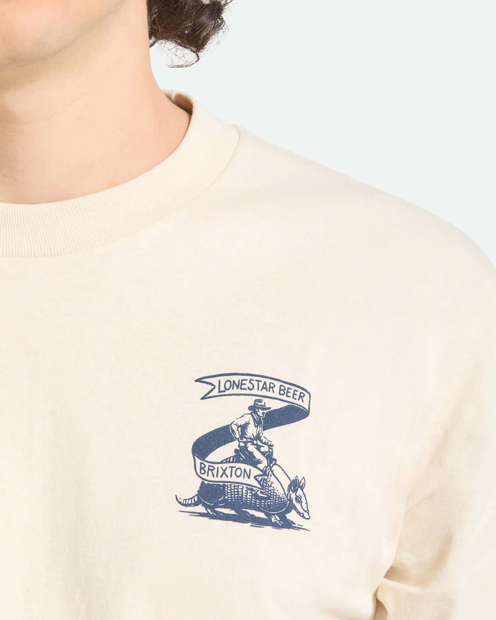 Brixton Lone Star Armadillo Short Sleeve Standard T-Shirt - Cream