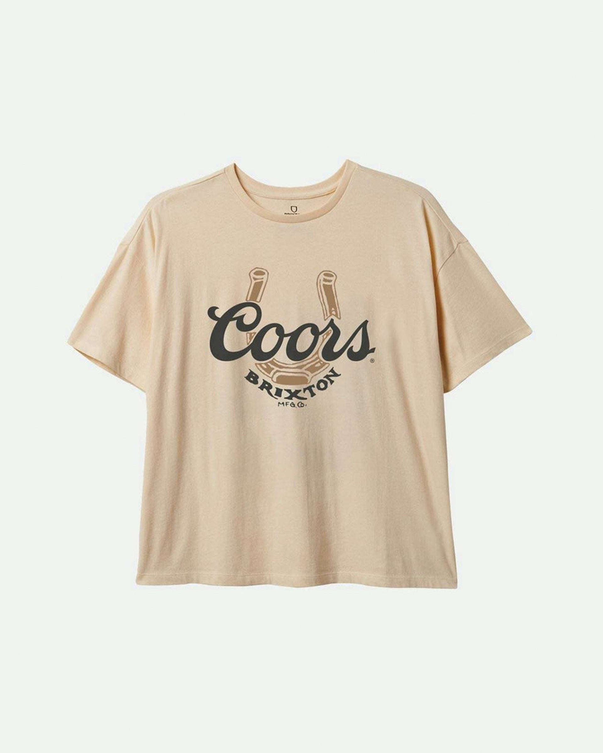 Brixton Women's Coors Luck S/S Oversized Boyfriend T-Shirt -Washed Cream