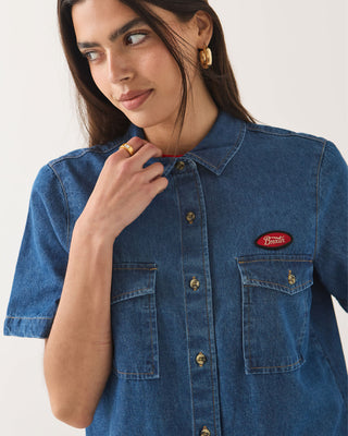 Brixton Women's Mechanics Shirt - Medium Chambray