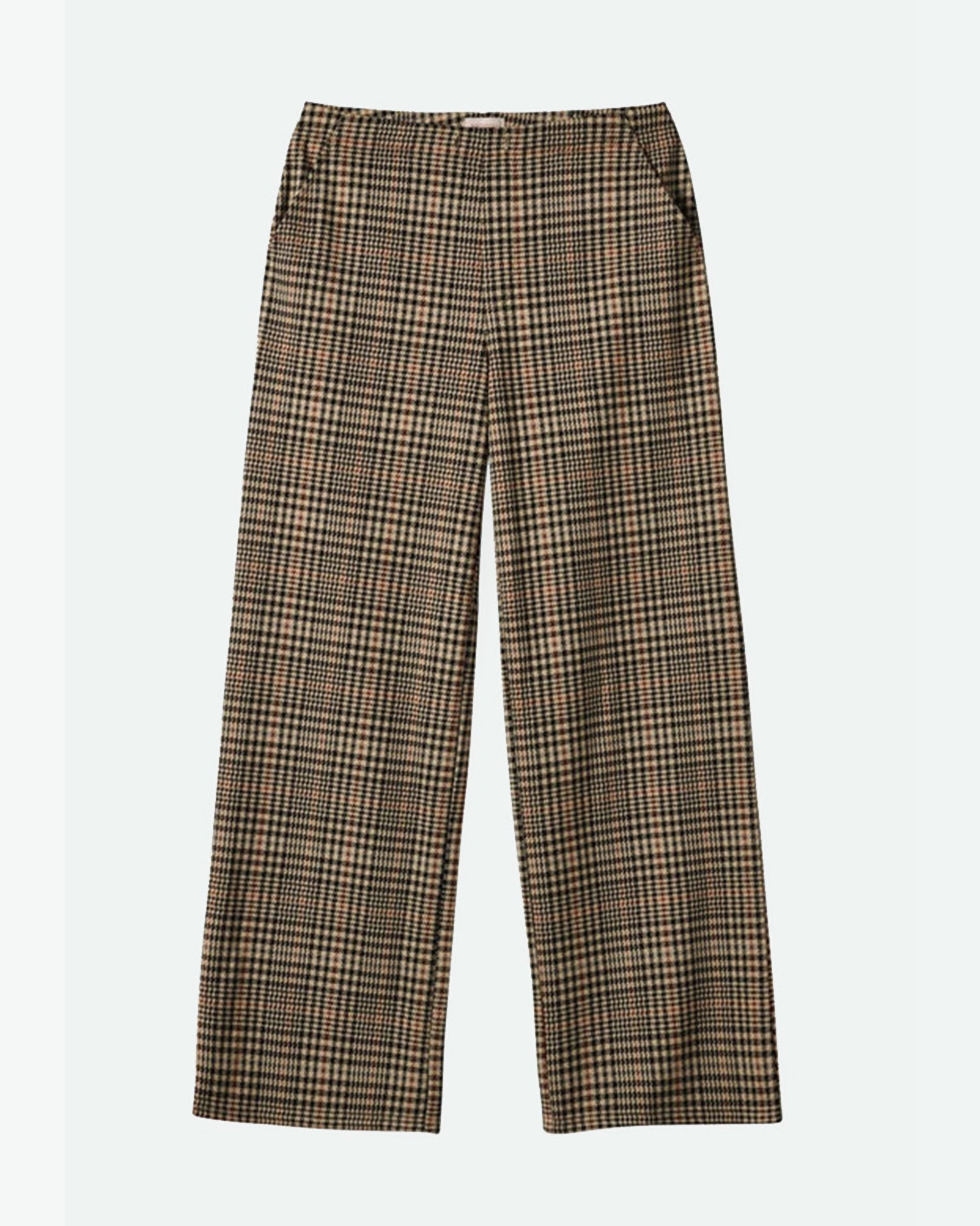 Menswear Plaid Leisure Trouser Pant - Winter White/Black Plaid Menswear Plaid Leisure Trouser Pant - Winter White/Black Plaid
