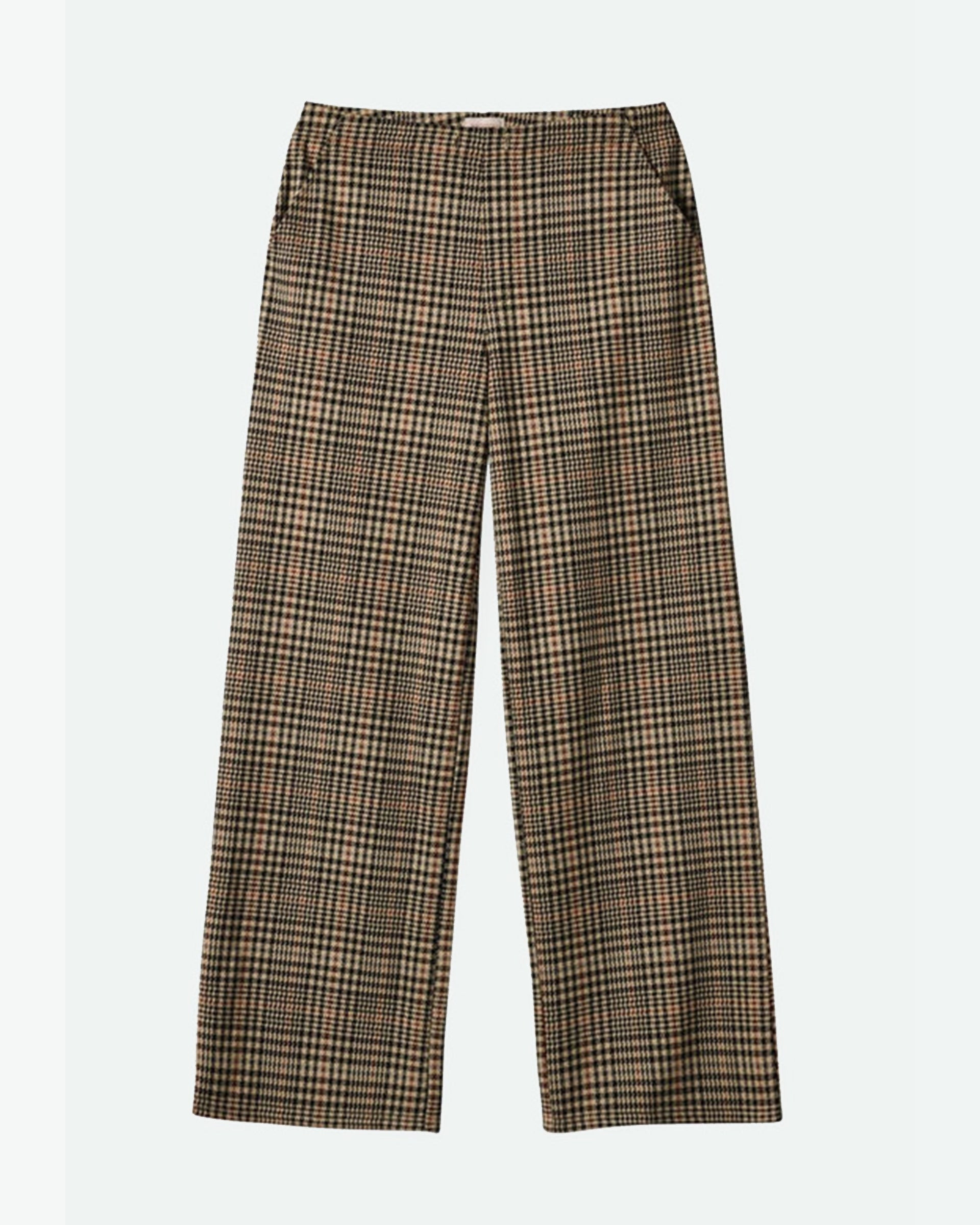 Brixton Menswear Plaid Leisure Trouser Pant - Winter White/Black Plaid